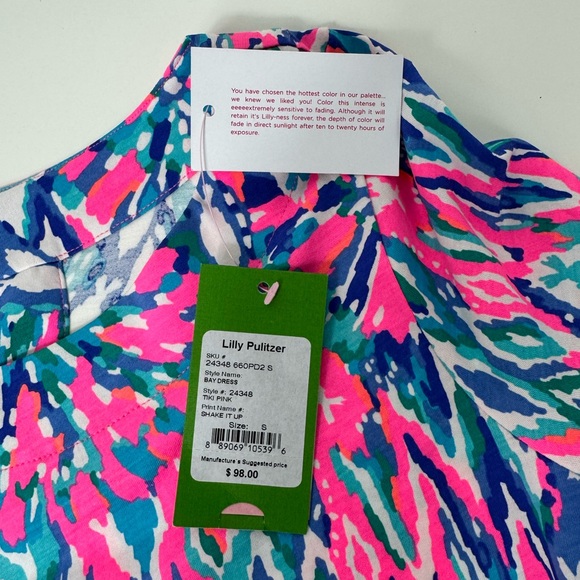 Lilly Pulitzer Size‎ Small 3/4 Sleeve Bay Dress Tiki Pink in Shake It Up Print - Picture 5 of 8